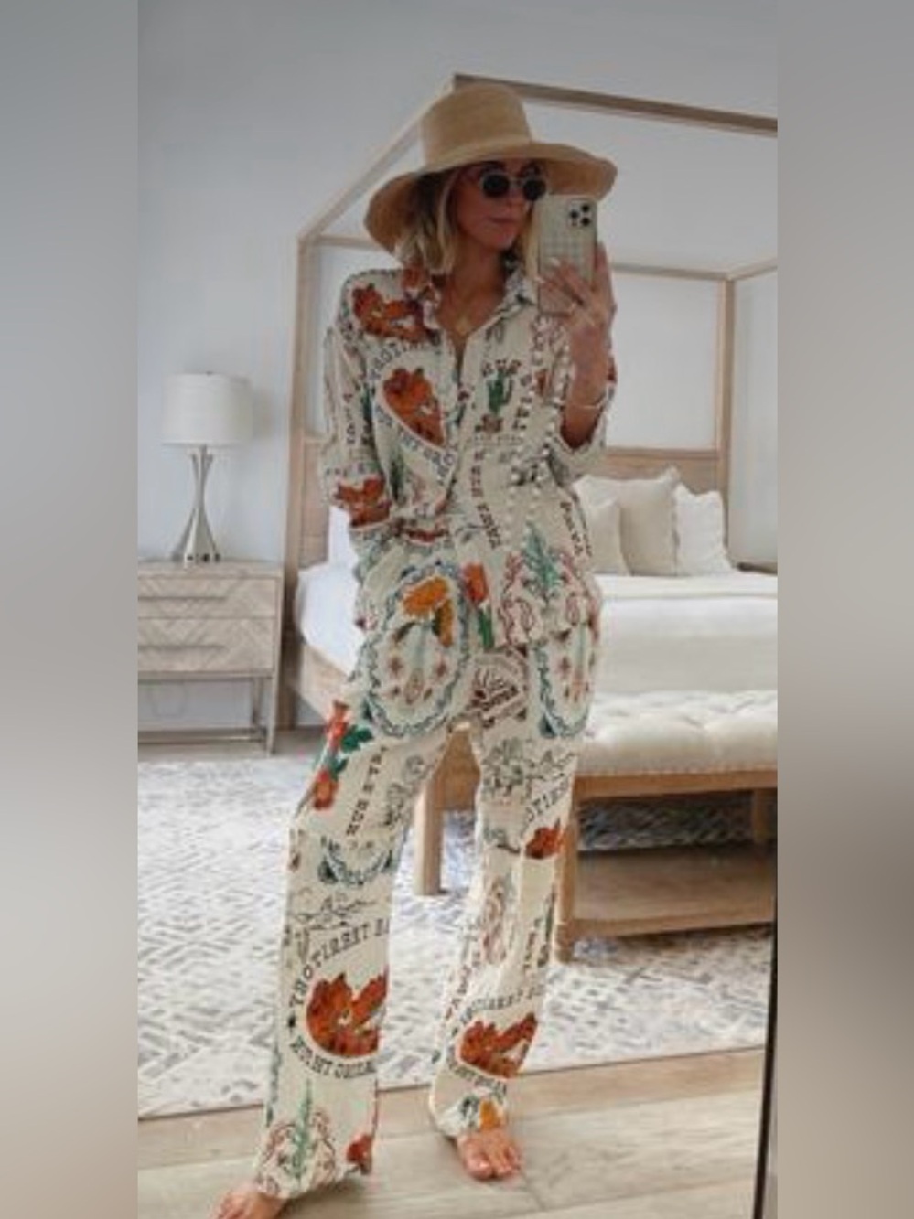 Frank Nopal crinkle cover-up pants in ivory